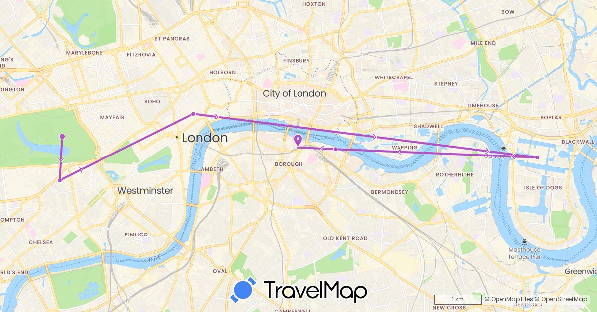 TravelMap itinerary: train in United Kingdom (Europe)